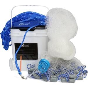 Saltwater Fishing Cast Net 5ft Mesh with Heavy Duty Gray Sinker American